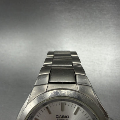 Casio Lineage Titanium Watch Men 38mm Silver Dial Daydate LIN-171J New Battery I4