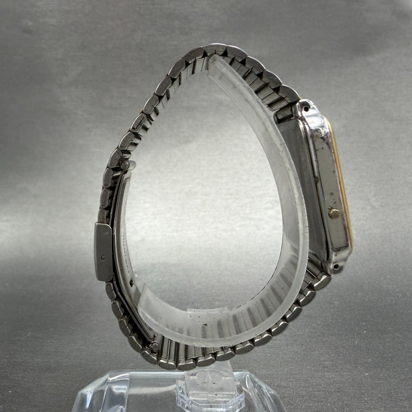 Casio AQ-703 Watch Unisex 27mm White Dial Two Tone Alarm Rectangle new battery8