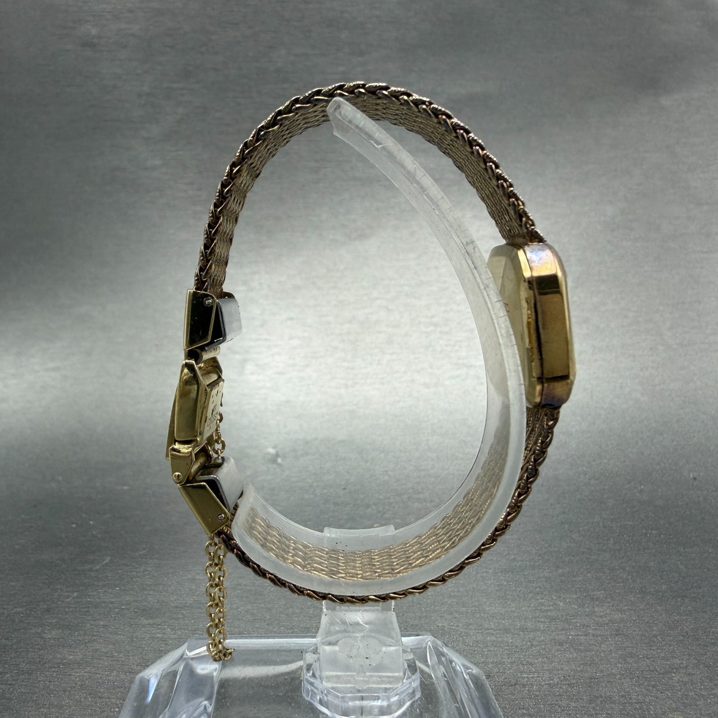 Seiko Watch Women 21mm Champagne Dial Gold Tone Rectangle 1400-5900 New Battery8