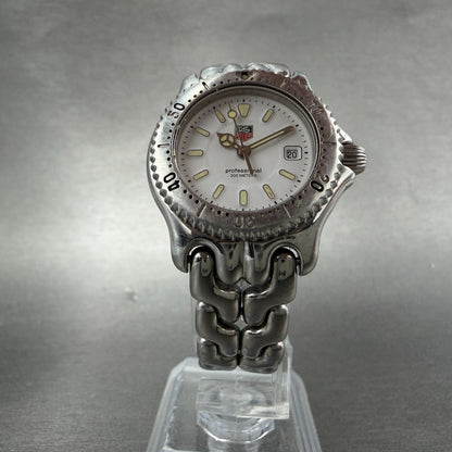 Tag Heuer Professional Dive Watch Women 28mm White Dial Steel Date WG1310 NewBat5