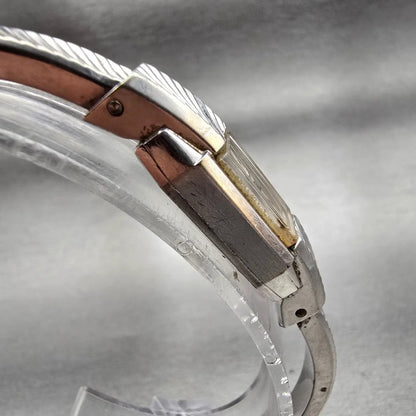 Bulova Watch Women 10mm Silver Dial White Gold Rectangle Manual Wind Vintage3