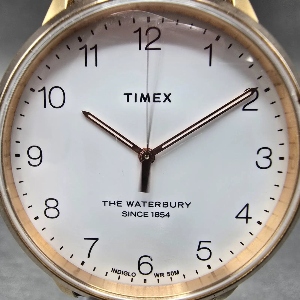 Timex Waterbury Classic Watch Women 36mm White Dial Rose Gold Date Round New Bat1