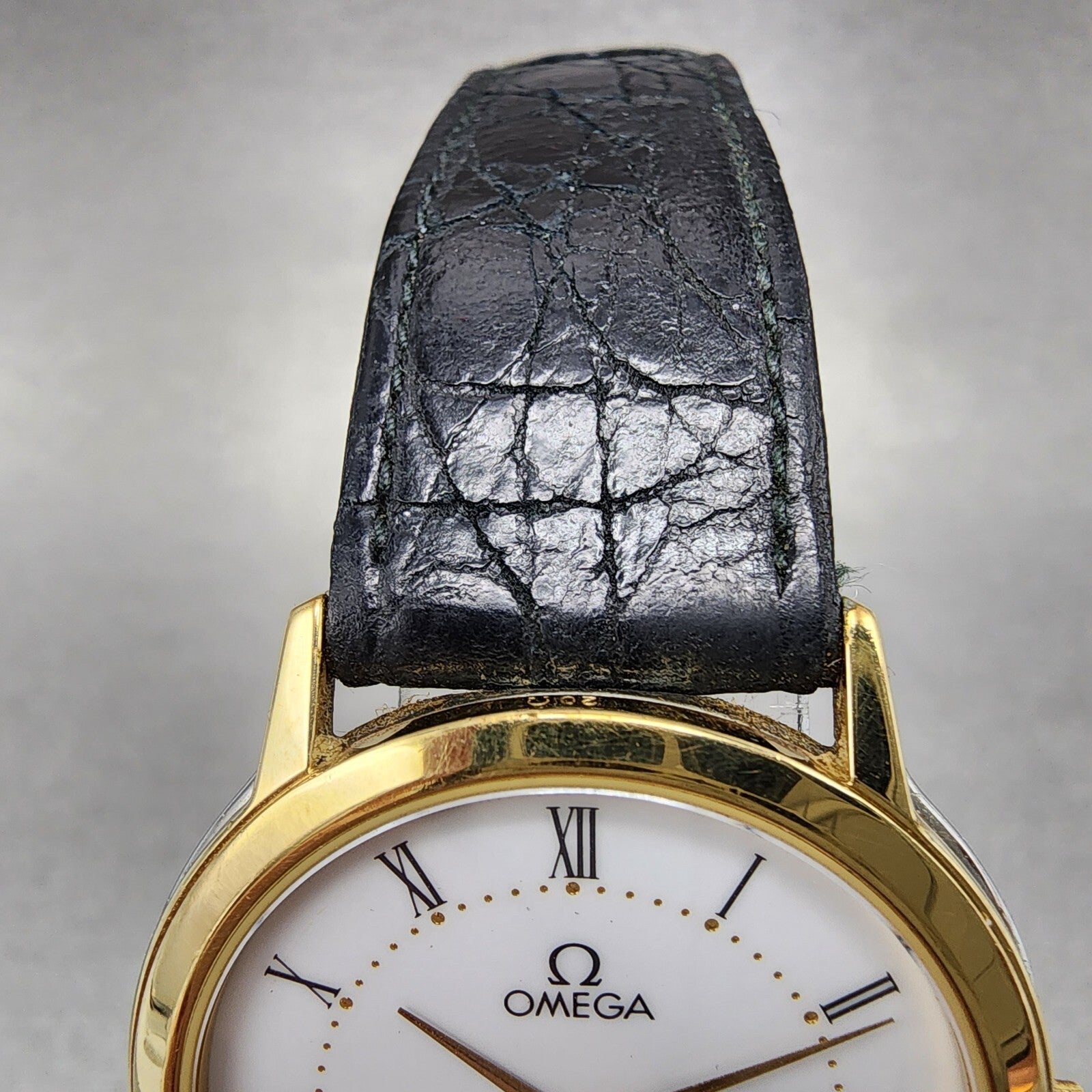 Omega De Ville Watch Men 32mm White Dial Two Tone Round 195.0048 New Battery6