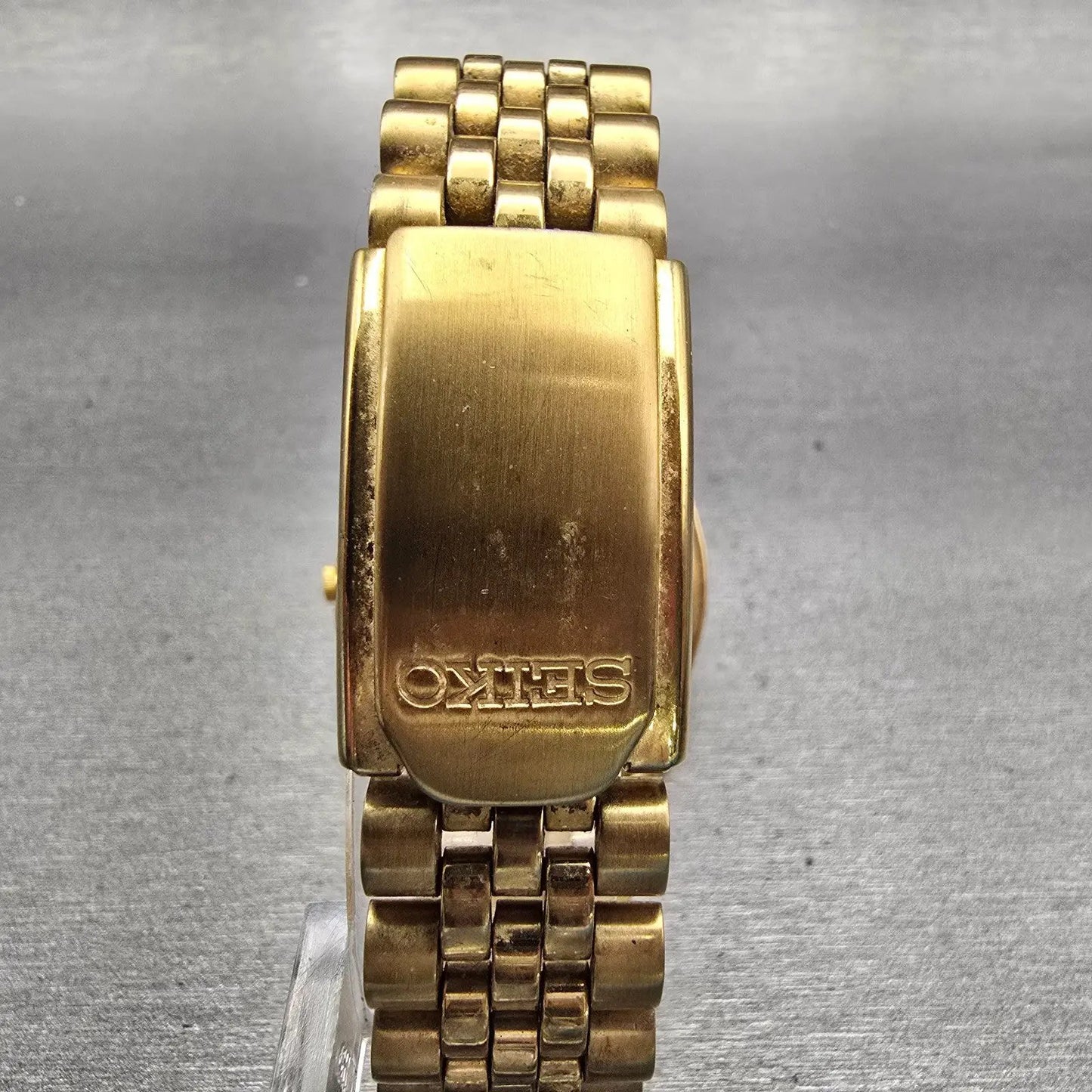Seiko President Watch Men 36mm Black Dial Gold Tone Daydate 7N43-8111 New Batt7