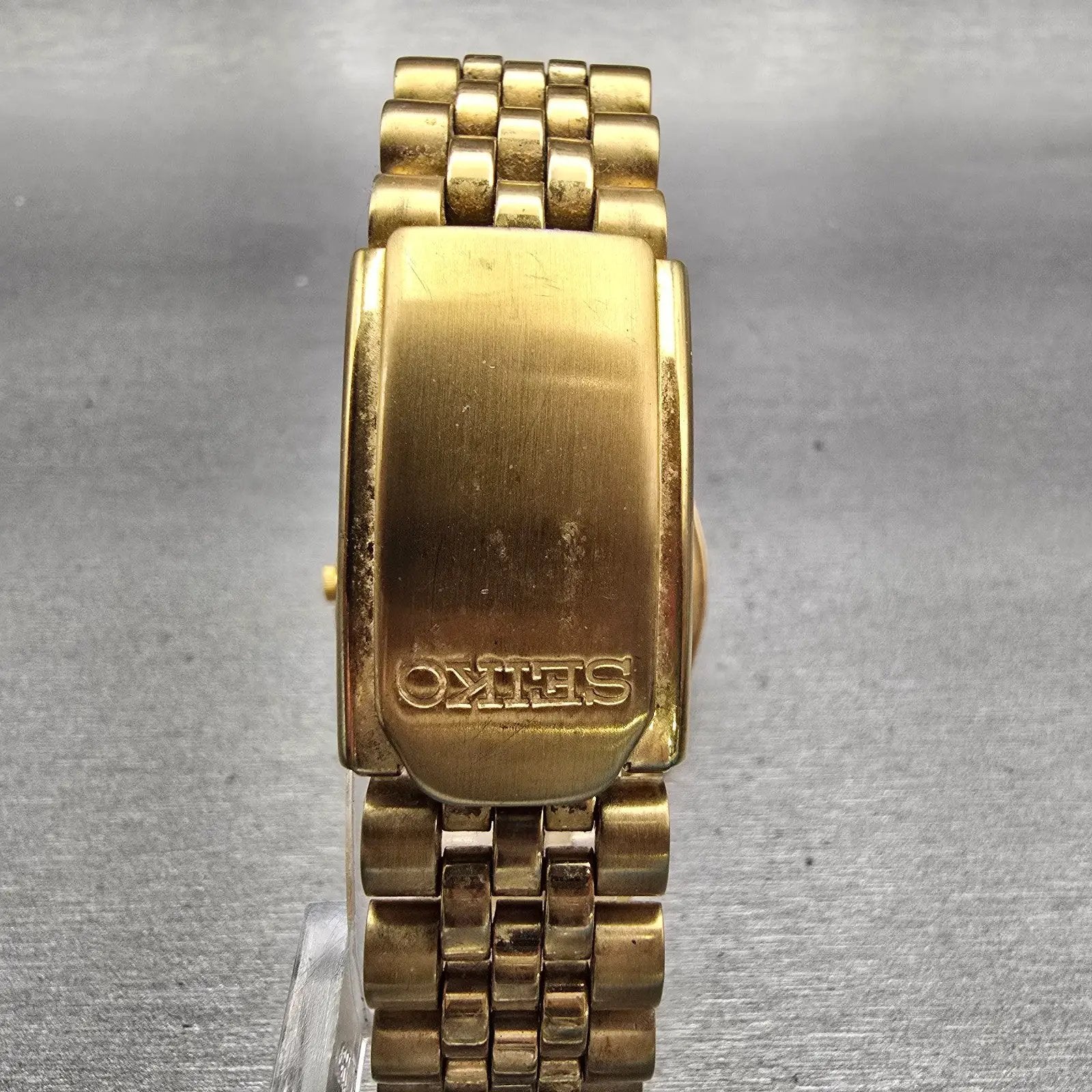 Seiko President Watch Men 36mm Black Dial Gold Tone Daydate 7N43-8111 New Batt7