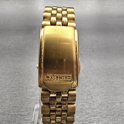 Seiko President Watch Men 36mm Black Dial Gold Tone Daydate 7N43-8111 New Batt7