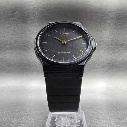 Casio Watch Men 33mm Black Dial Black Case Round MQ-24 New Battery JP5
