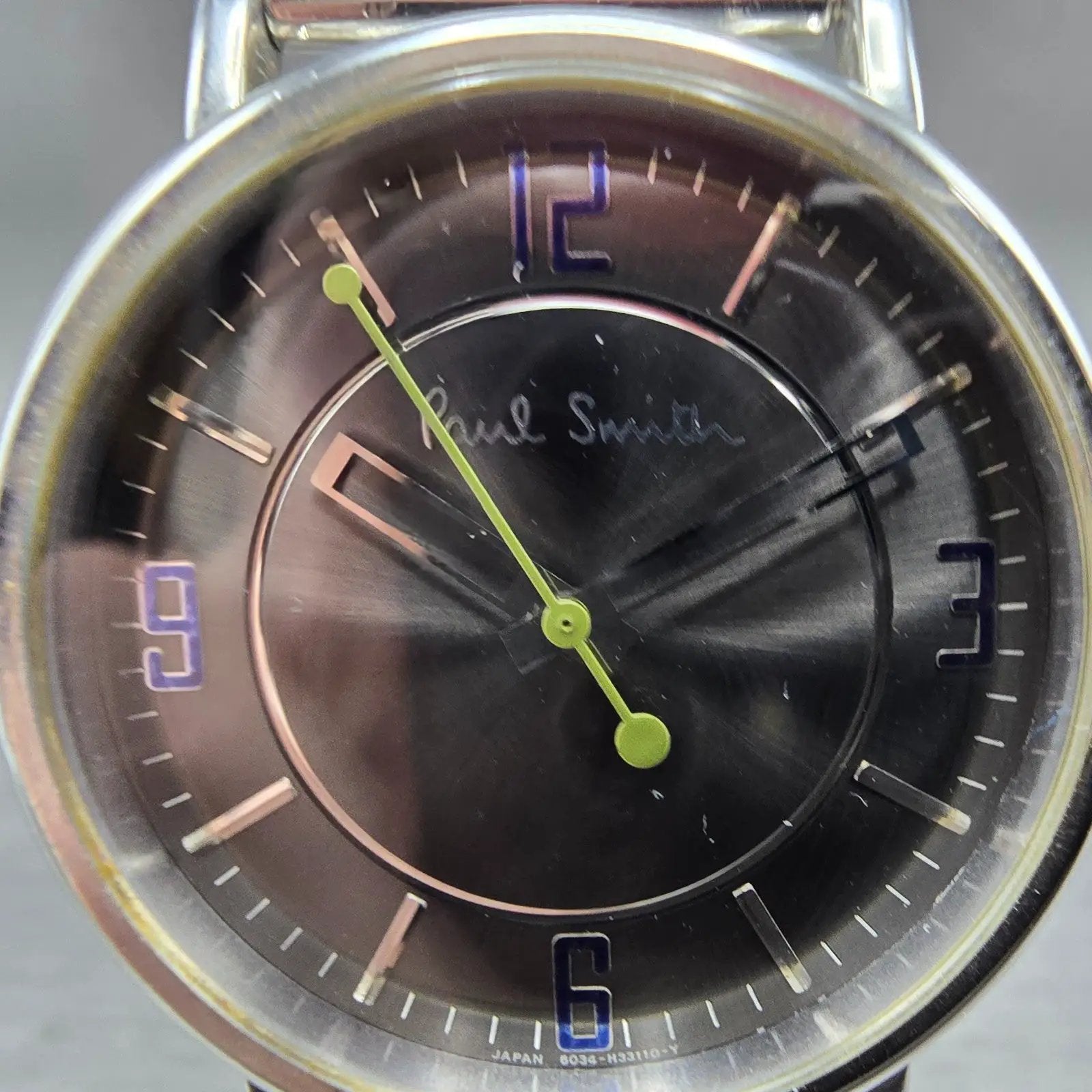 Paul Smith Watch Men 36mm Gray Dial Silver Tone Round 6034-H19519 New Battery1