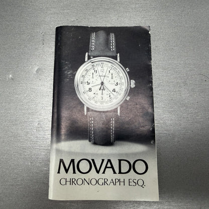 Movado Chronograph Watch Men 38mm White Dial Gold Tone Date 87.A5.860 New BattAB11