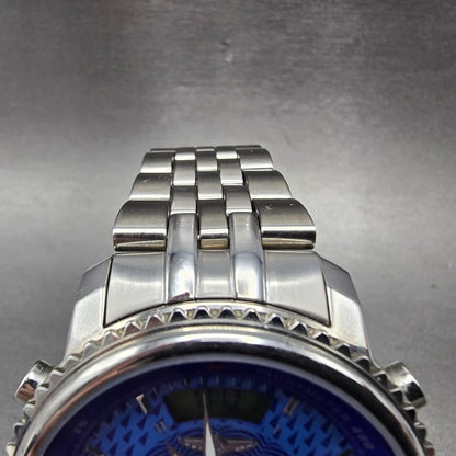 Invicta Atomic Watch Men 44mm Blue Dial Steel Chronograph 4045 New Battery LP5