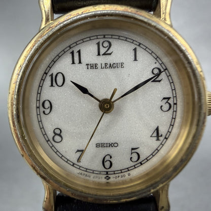 Seiko The League Watch Women 23mm White Dial Gold Tone 2P21-0B00 New Battery1