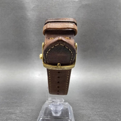 Timex Watch Men 40mm Blue Dial Gold Tone Leather TW2T20000 Indiglo New Battery8