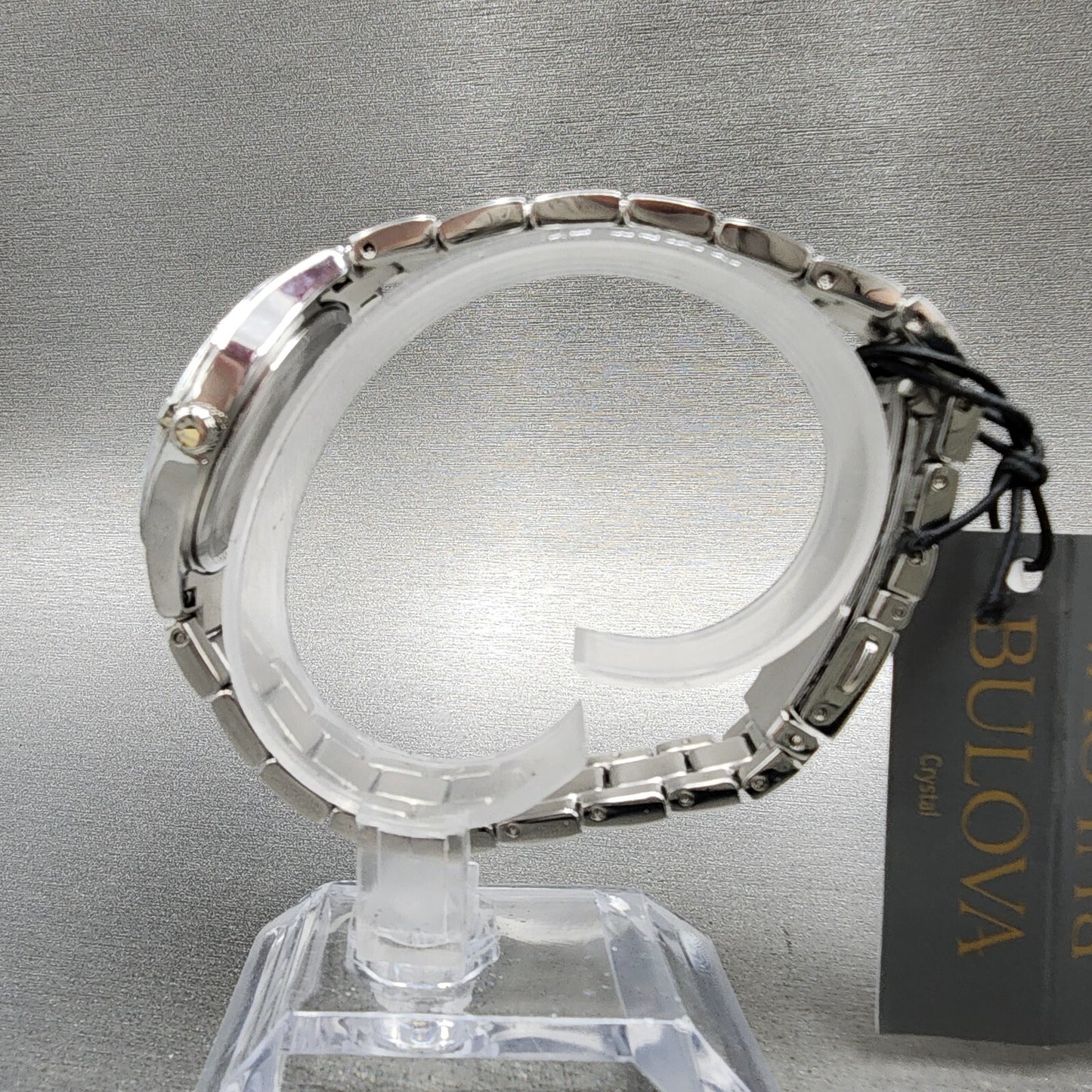 Bulova Crystal Watch Women 32mm MOP Dial Stainless Steel Round 96L2826