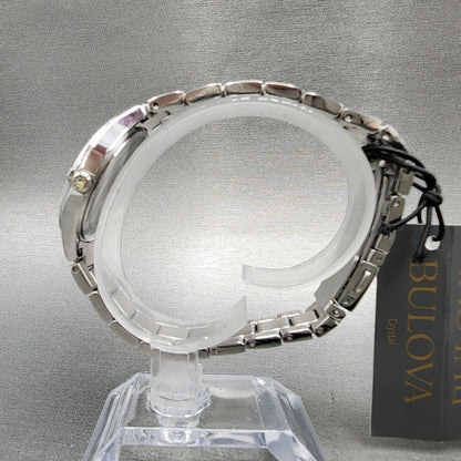 Bulova Crystal Watch Women 32mm MOP Dial Stainless Steel Round 96L2826