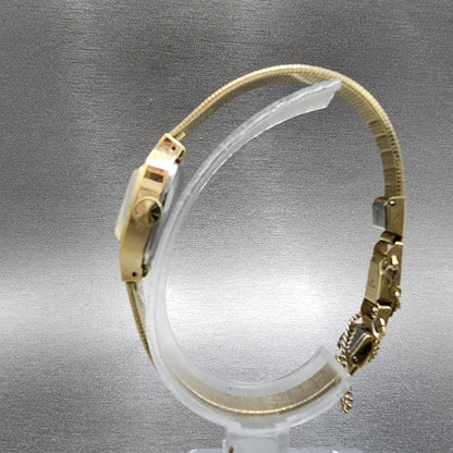 Seiko Watch Women 17mm Gold Dial Gold Gold Rectangle Manual Wind Runs 1138506