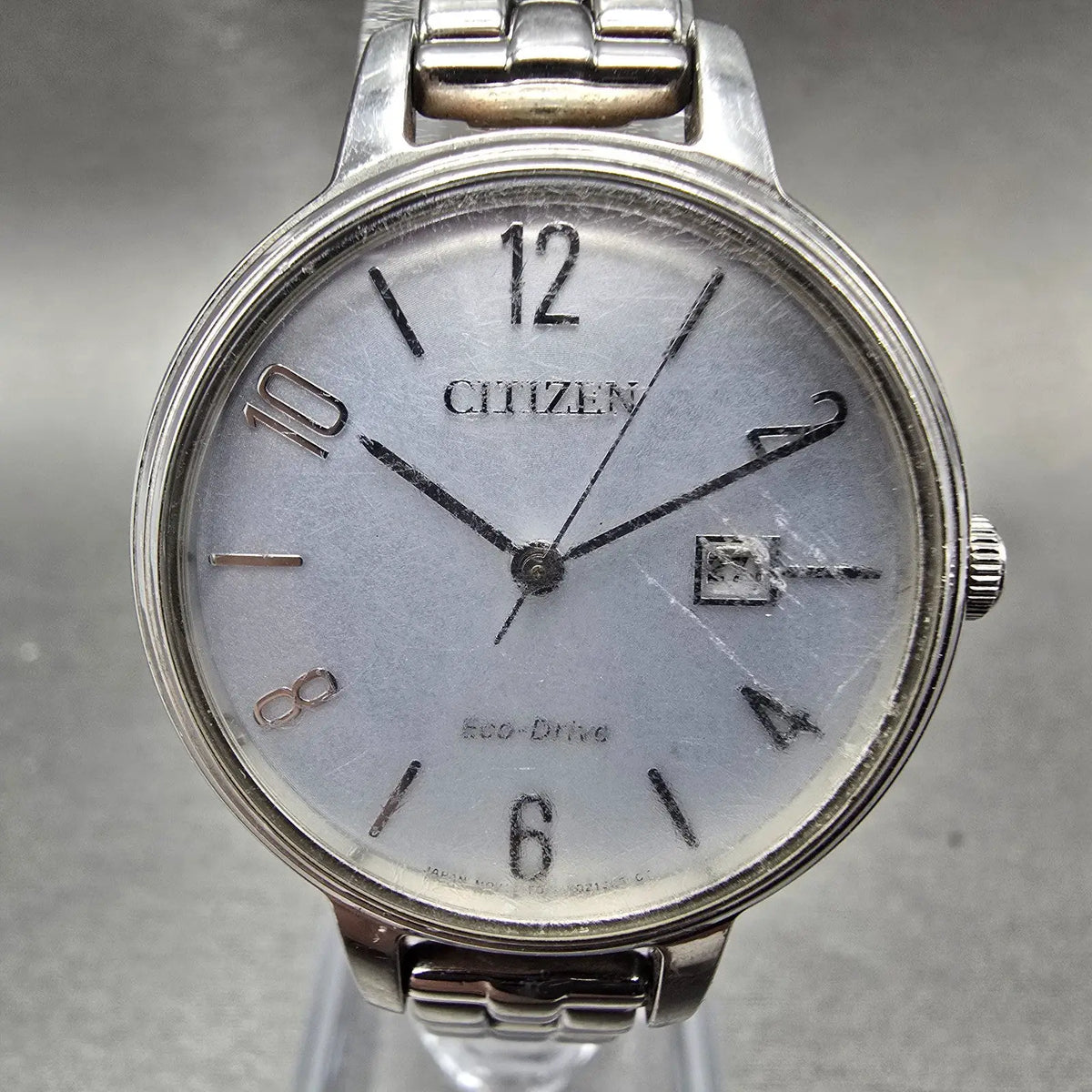 Citizen Eco-Drive Chandler Watch Women 31mm Gray Dial Silver Date EW2440-53A0