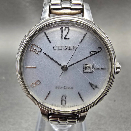 Citizen Eco-Drive Chandler Watch Women 31mm Gray Dial Silver Date EW2440-53A0