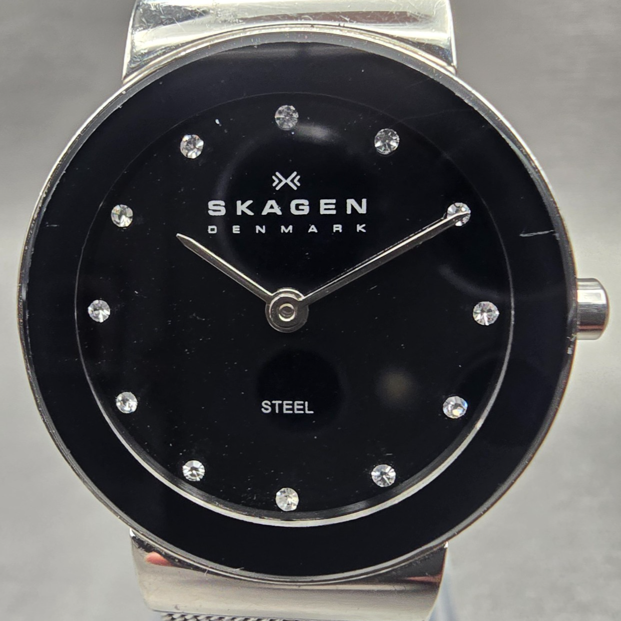 Skagen Freja Watch Women 26mm Black Dial Silver Tone Round 358SSSBD New Battery1