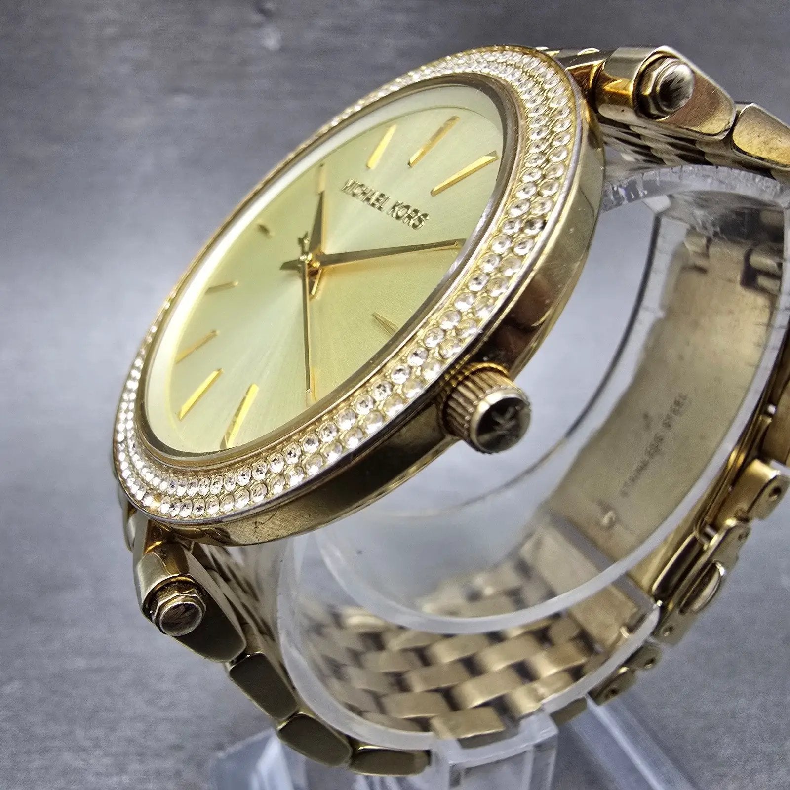 Michael Kors Darci Watch Women 39mm Champagne Dial Gold Tone MK-3191 New Batt LP2