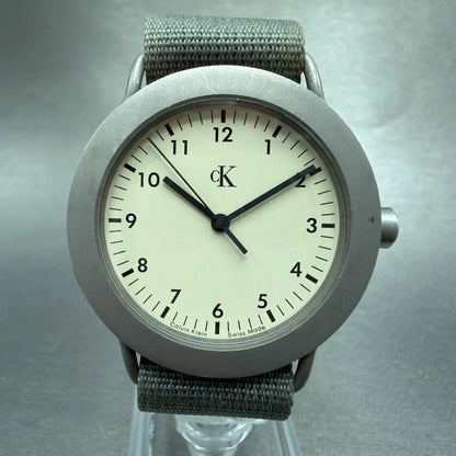 Calvin Klein Watch Men 37mm Gray Dial Silver Round K5111 New Battery0