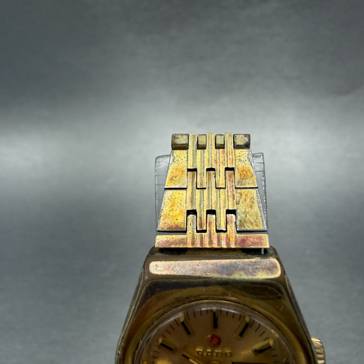 Rado Golden Sabre Watch Women 24mm Gold Dial Gold Tone Daydate Round Runs VTG4
