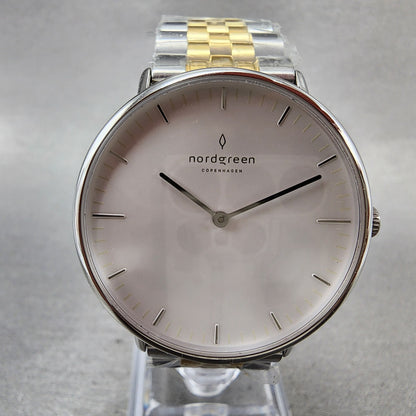 Nordgreen Native Watch Women 36mm White Dial Two Tone Round New Battery1
