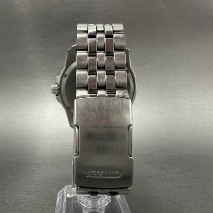 Citizen Eco-Drive PRT Watch Men 44mm Black Dial Steel Date Round AW7048-51E Runs7