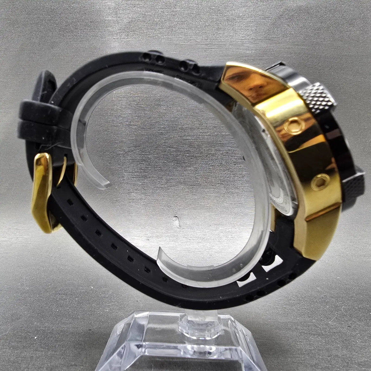 Invicta Aviator Chronograph Watch Men 50mm Black Dial Gold Tone Date New Battery8