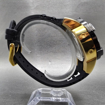 Invicta Aviator Chronograph Watch Men 50mm Black Dial Gold Tone Date New Battery8