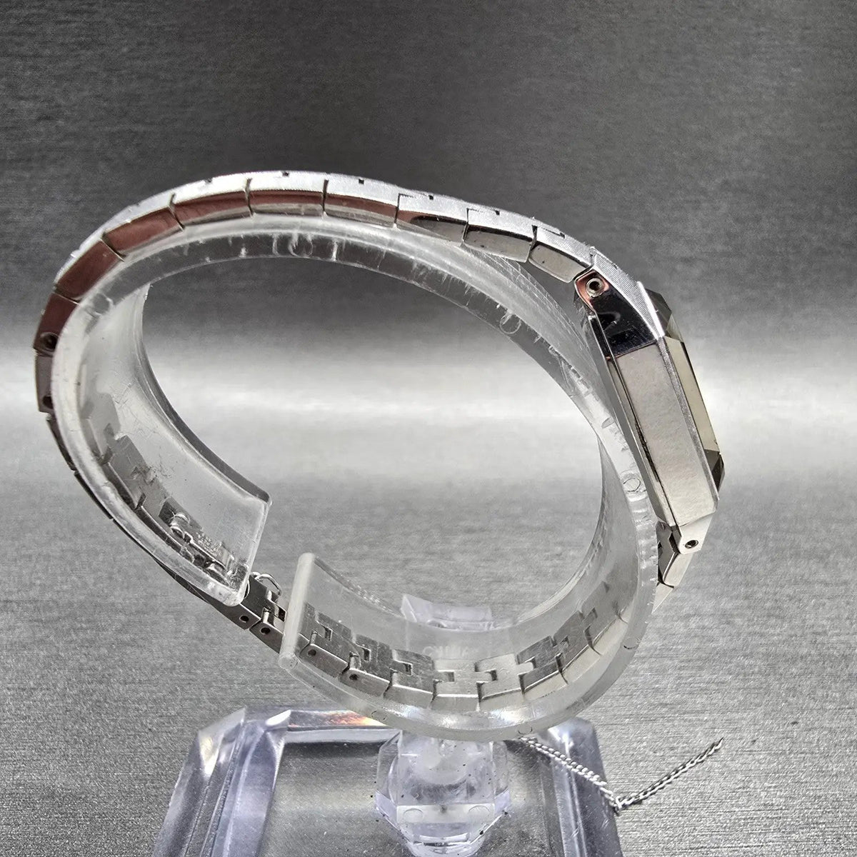 Seiko Watch Women 12mm Blue Dial Silver Tone Rectangle 1320-5339 New Battery JP38