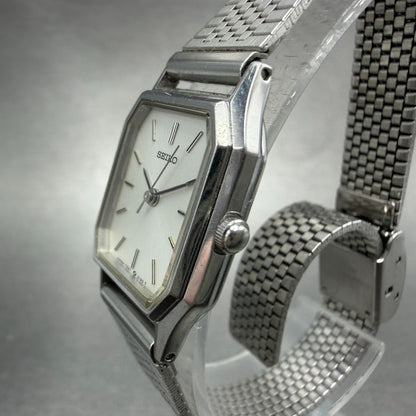 Seiko Watch Women 20mm Silver Dial Silver Tone Octagon 7321-626A new Battery2