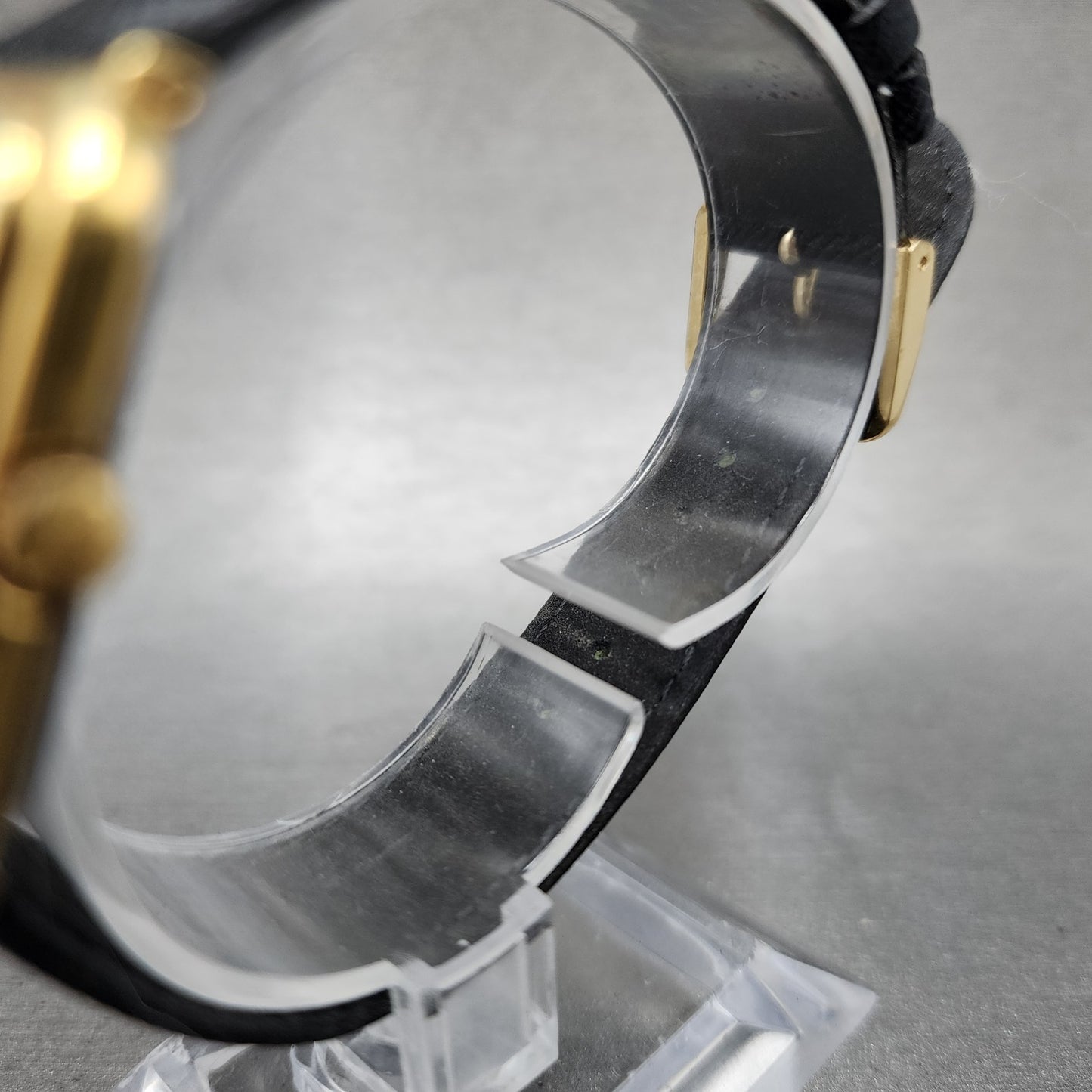 Waltham Maxim Tank Watch Women 26mm Black Dial Gold Tone Rectangle New Battery1