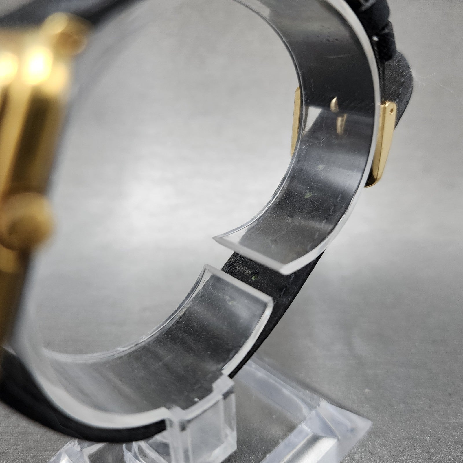 Waltham Maxim Tank Watch Women 26mm Black Dial Gold Tone Rectangle New Battery1