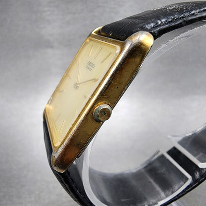 Seiko Tank Watch Men 24mm Champagne Dial Gold Tone 54205460 New Battery2