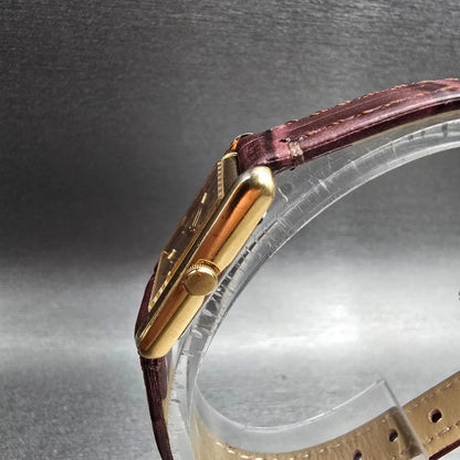 Seiko Tank Watch Women 18mm Gold Dial Gold Tone Rectangle 2C20-5019 New Battery2