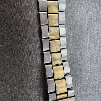 VTG Seiko Watch Bracelet 19mm Two Tone Gold&Silver Tri Folding Claps