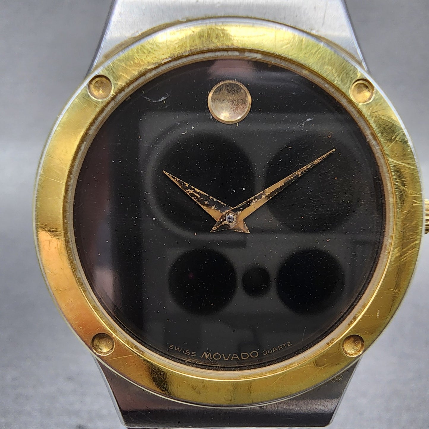 Movado Museum watch Men 32mm Black Dial Two Tone Round 86.A2.876C New Battery1