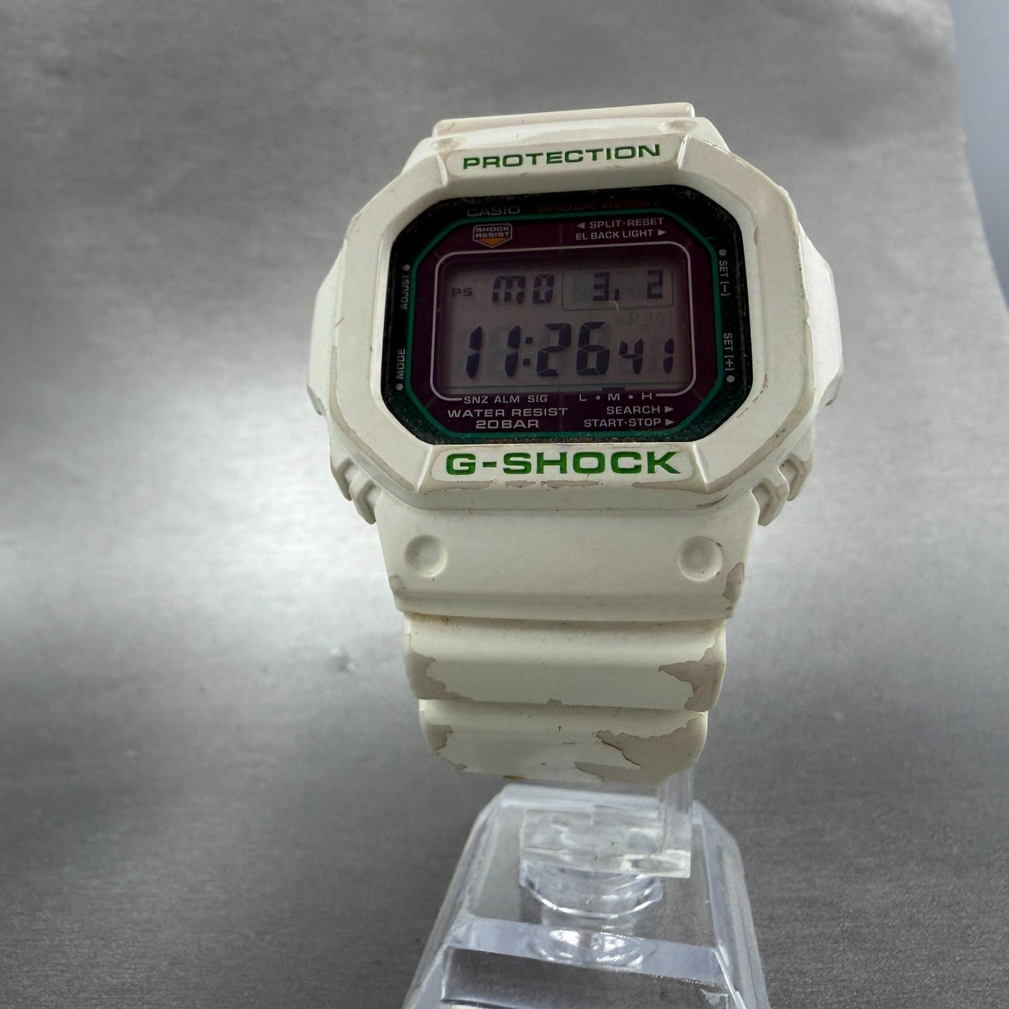 Casio G-Shock G-5600GR Watch Men 45mm White Solar Alarm Chronograph Works5