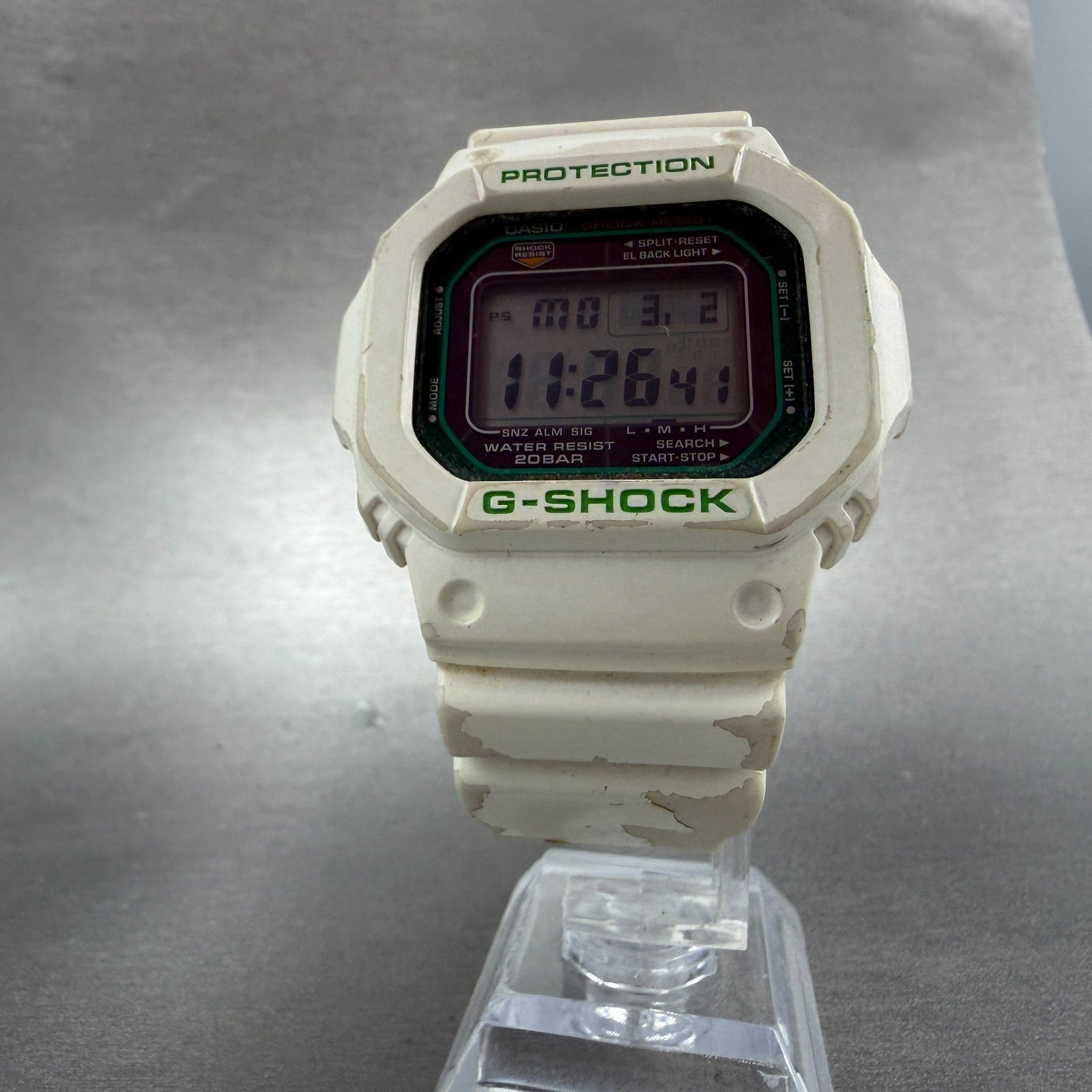 Casio G-Shock G-5600GR Watch Men 45mm White Solar Alarm Chronograph Works5