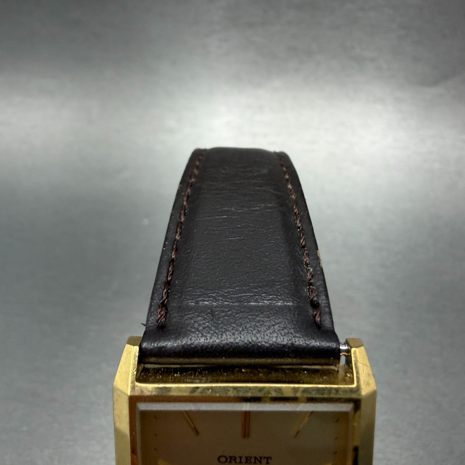 Orient VX Tank Watch Men 26mm Champagne Dial Gold Tone Rectangle New Battery4
