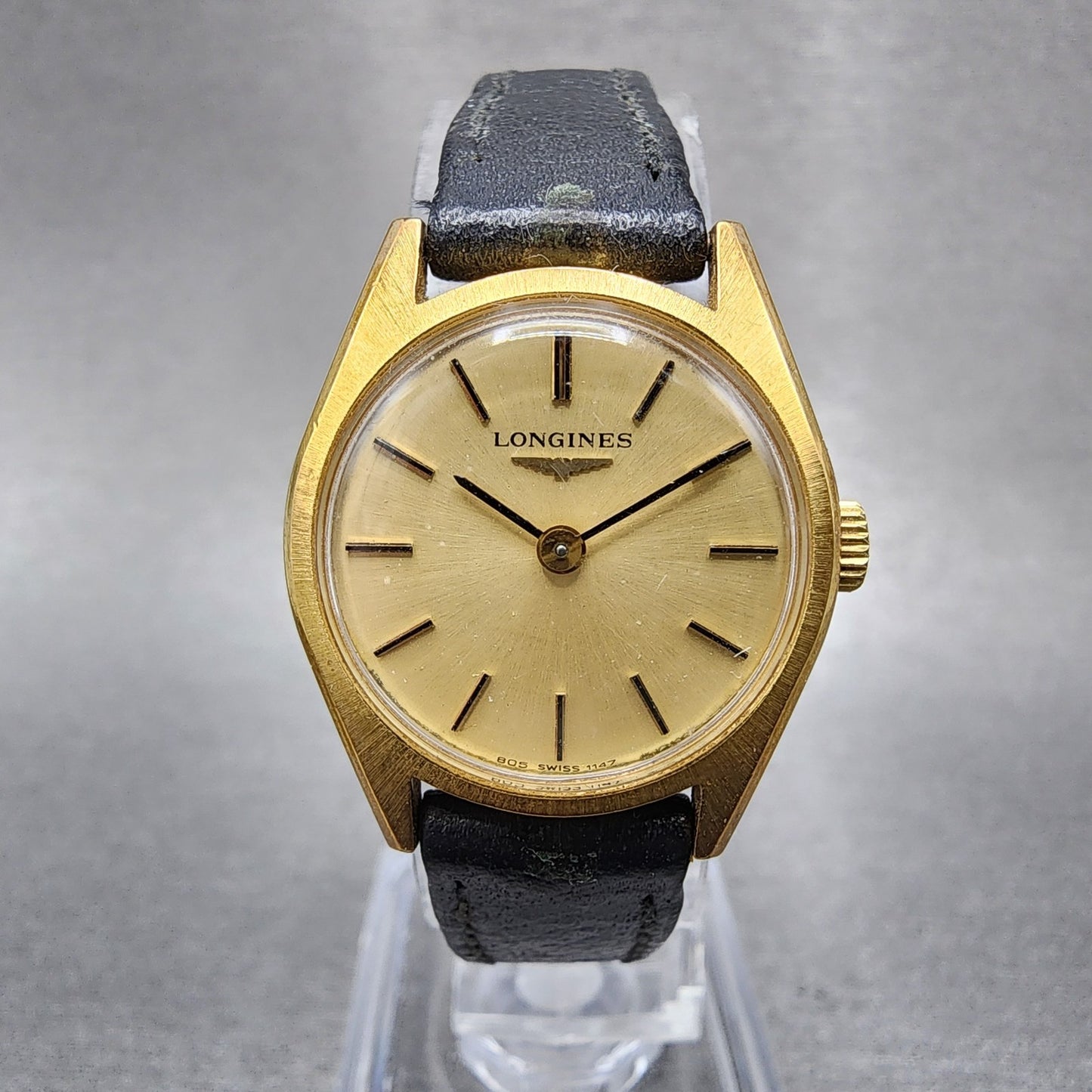 Longines Watch Women 23mm Gold Dial Gold Tone Manual Wind 1147 Runs VTG0