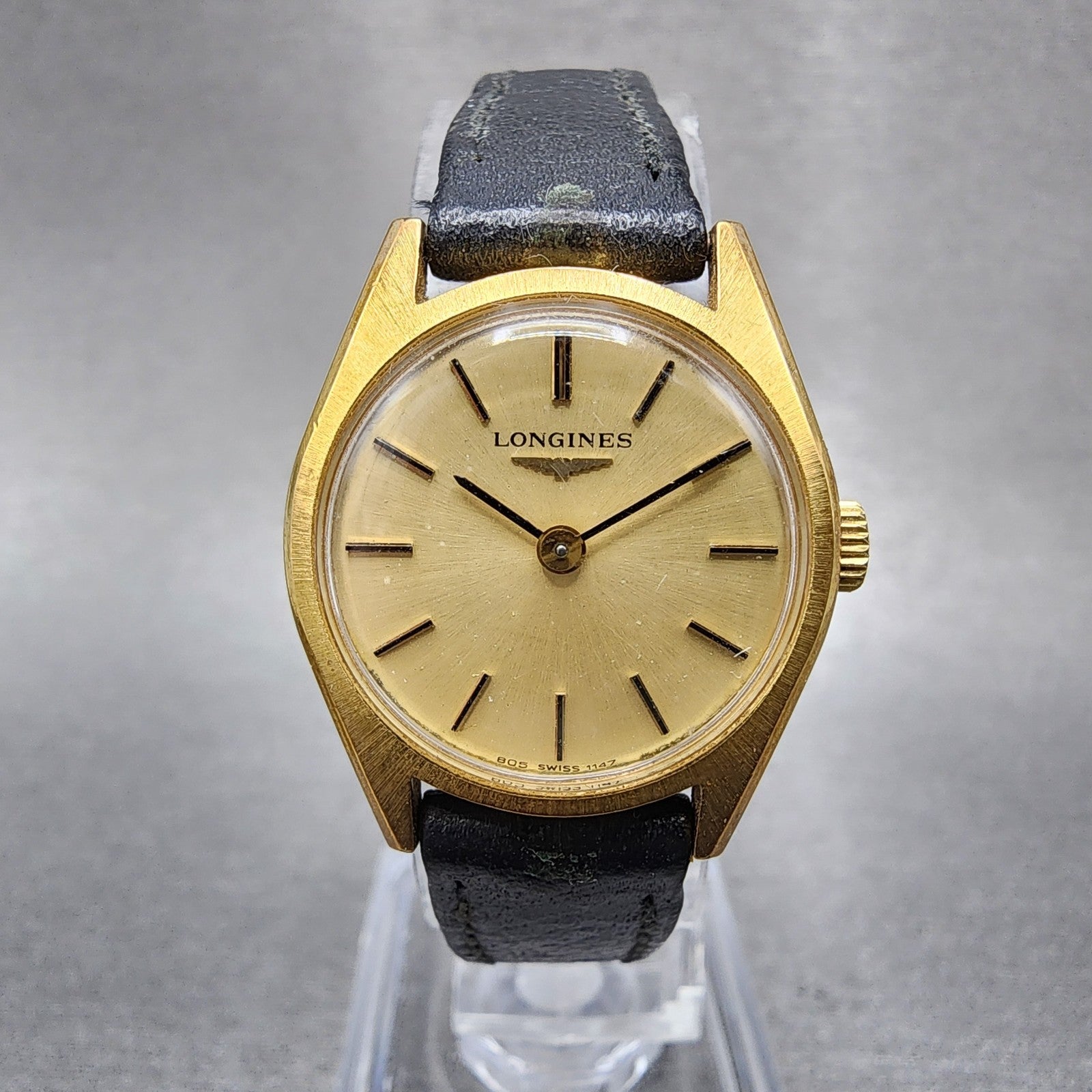 Longines Watch Women 23mm Gold Dial Gold Tone Manual Wind 1147 Runs VTG0