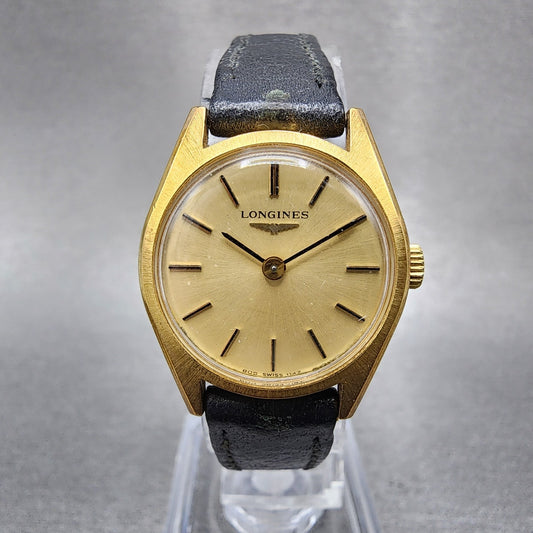 Longines Watch Women 23mm Gold Dial Gold Tone Manual Wind 1147 Runs VTG0