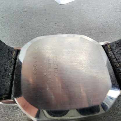 Seiko Watch Men 31mm Silver Dial Silver Tone 7820-5210 New Battery READ!!!!!!