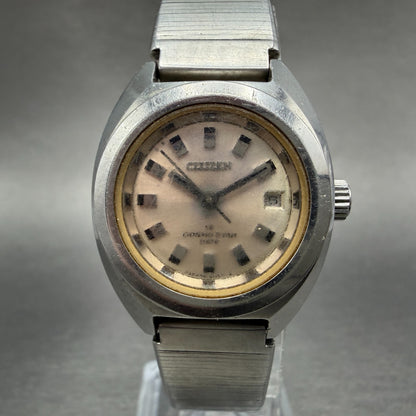 Citizen CosmoStar Watch Women 25mm Silver Dial Silver Tone Date Manual Runs VTG0