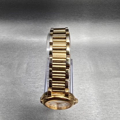 Seiko Watch Women 25mm White Dial Gold Tone Round V701-2F50 New Battery JP4