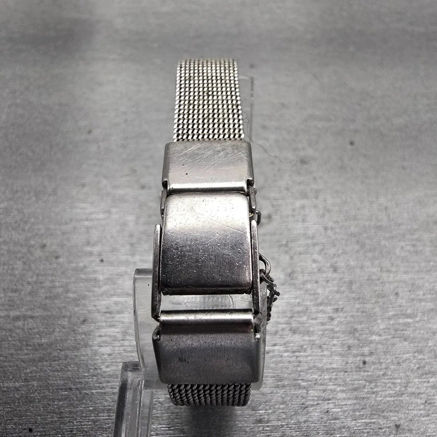 Seiko Watch Women 20mm Silver Dial Silver Tone Rectangle 16-5259 New Battery VTG7