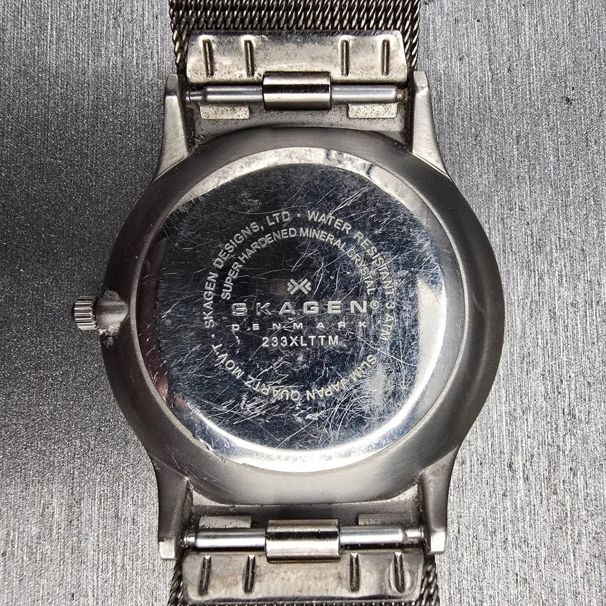 Skagen Watch Men 37mm Black Dial Titanium Date Round 233XLTTM New Battery FTG10