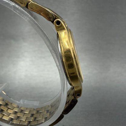 Seiko Watch Women 22mm White Dial Gold Tone Round 1n00-0a99 New Battery ABCD3