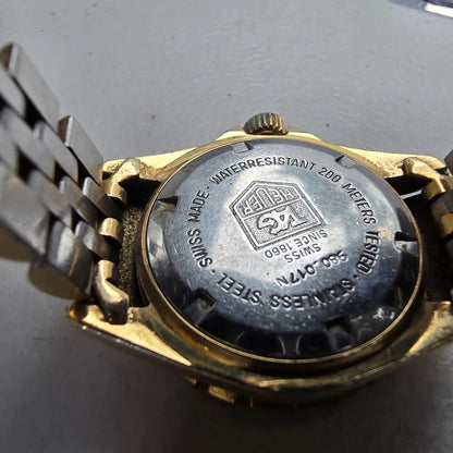 Tag Heuer Professional 1000 Dive Watch Women 28mm Black Dial Gold Date New Batt9